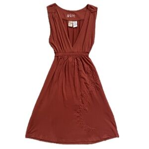 Billabong Embroidered Orange Midi Dress